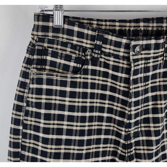 American Eagle Jeans Womens 10 XLong Multi Plaid Mom Stretch Denim NWT - Picture 3 of 12